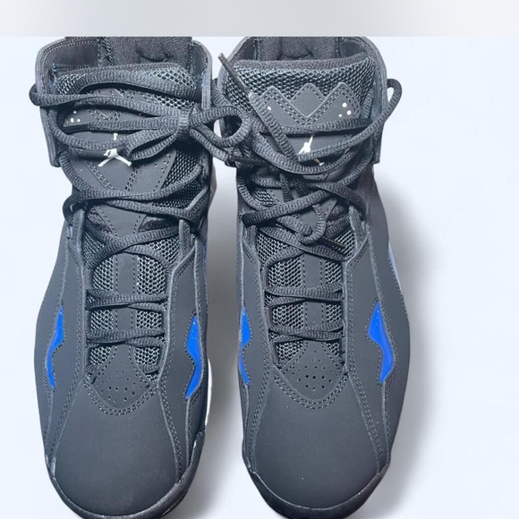 Jordan Black High-Top Sneakers with Blue Accents